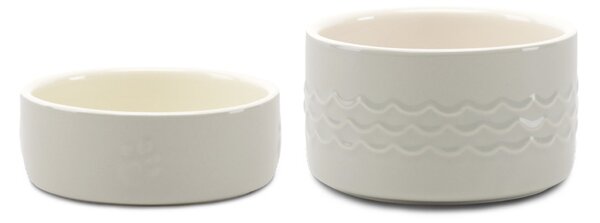 Scruffs Set of 2 Small Icon Pet Bowls Light Grey