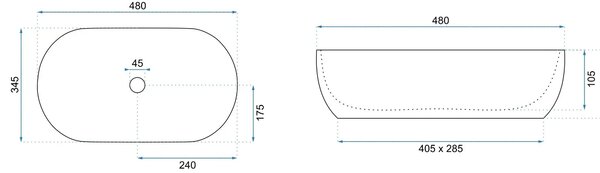 Countertop Basin Rea Amelia WARM