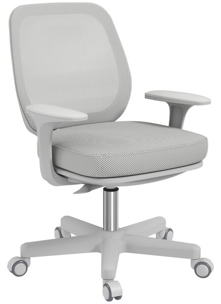 Vinsetto Office Chair, Breathable Mesh Swivel Desk Chair with Adjustable Height and 360° Swivel Security Wheels for Home Office, Study, Grey