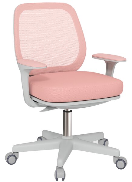 Vinsetto Office Chair, Breathable Mesh Swivel Desk Chair with Adjustable Height and 360° Swivel Security Wheels for Home Office, Study, Pink
