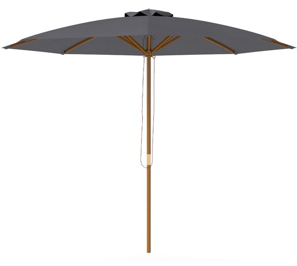 Outsunny 3(m) Wooden Patio Umbrella - Dark Grey