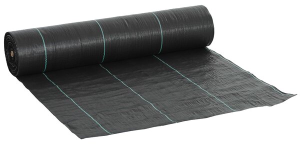 Outsunny 2m x 90m Weed Control Membrane, Heavy Duty Weed Control Barrier Fabric, 90gsm Ground Cover for Patios, Garden, Flower beds, Landscaping