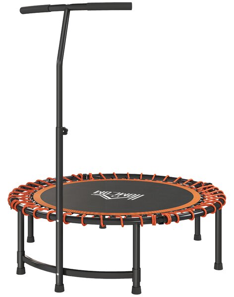 HOMCOM Mini Round Steel Frame Trampoline w/ Adjustable Handle, Orange