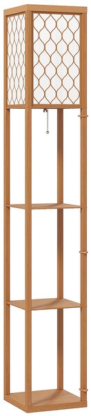 HOMCOM Three-Shelf Standing Lamp - Natural