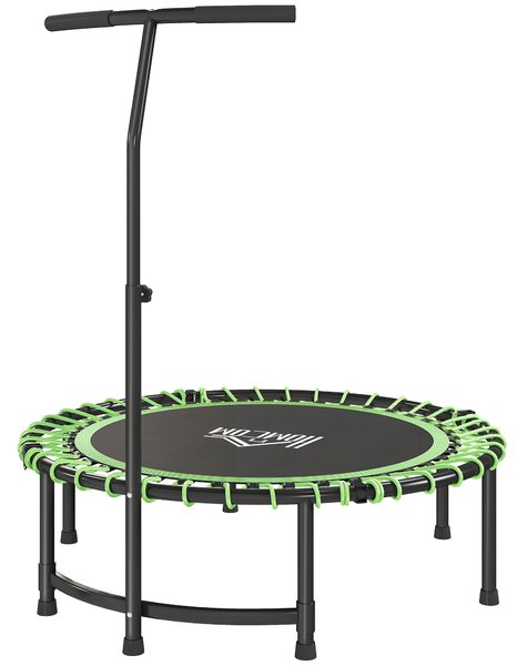 HOMCOM Mini Round Steel Frame Trampoline w/ Adjustable Handle, Green