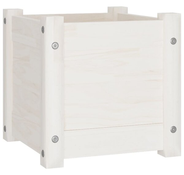 Garden Planter White 31x31x31 cm Solid Pinewood