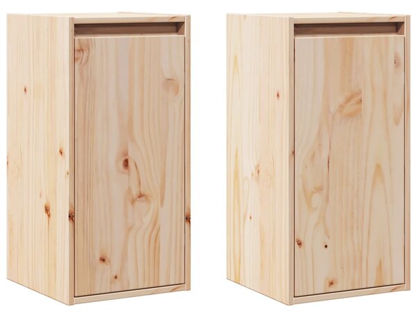 Wall Cabinets 2 pcs 30x30x60 cm Solid Wood Pine