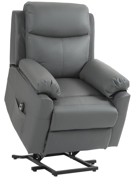 HOMCOM Riser and Recliner Chair for the Elderly, Lift Chair with Remote Control, Side Pockets, Pocket Spring, Charcoal Grey