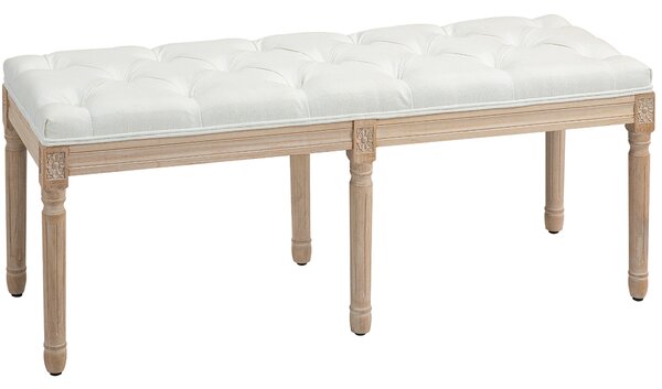 HOMCOM Vintage French Look Bed End Bench - Cream White