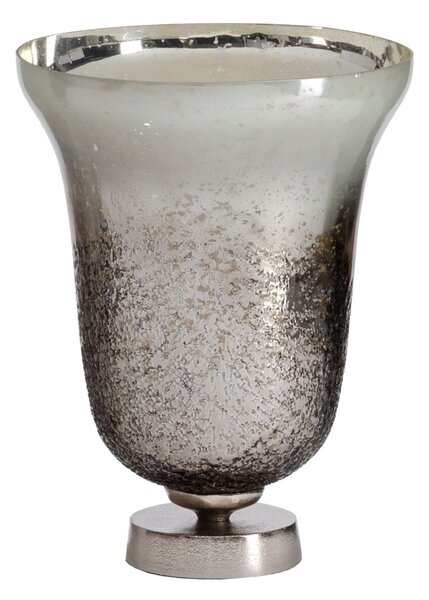 Vase Silver Aluminium Crystal 25 x 25 x 33 cm