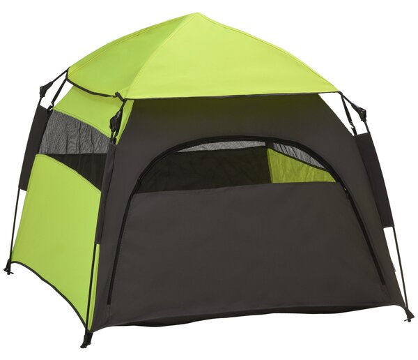 PawHut Foldable Dog Cat Tent with Waterproof Oxford, Carry Bag for Extra Large Dog, Green Aosom UK