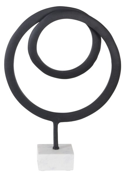 Decorative Figure White Black Aluminium Marble 34 x 10,5 x 47 cm