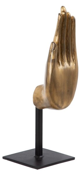 Decorative Figure Black Golden Wood 10 x 12 x 30 cm