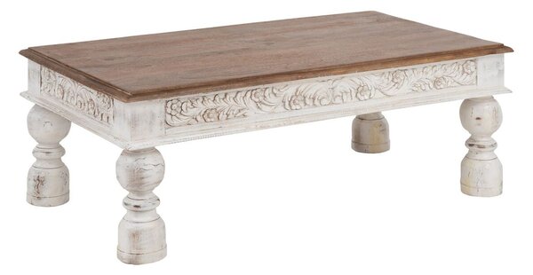 Centre Table White Natural 120 x 70 x 45 cm