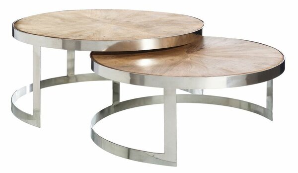 Centre Table Silver Natural 100 x 100 x 45 cm (2 Units)