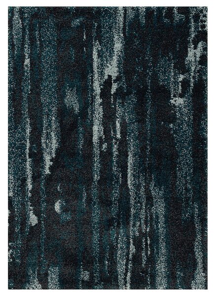 Softness near black/peacock blue Rug 120x160