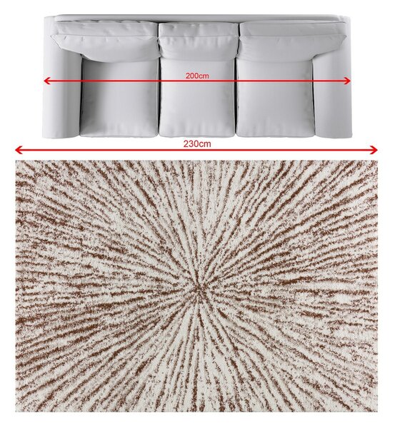 Rug Softness cream/brown 160x230cm