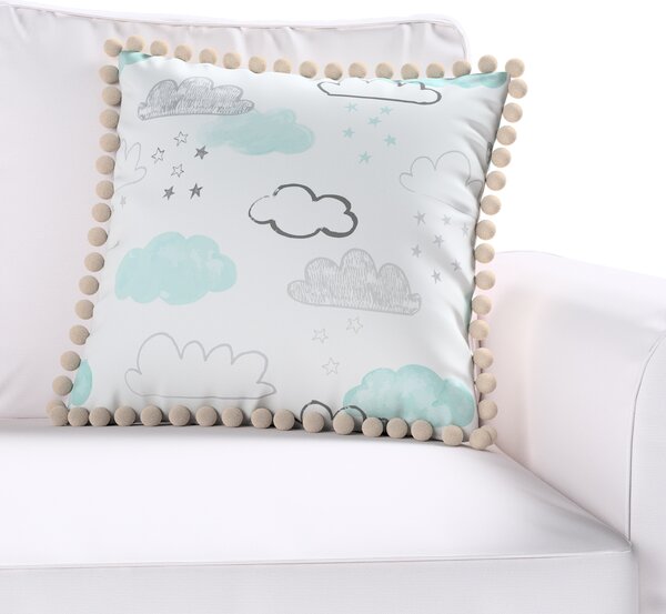 Daisy cushion covers with pom poms