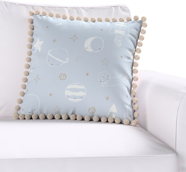 Daisy cushion covers with pom poms