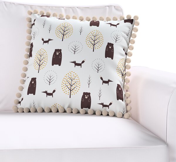 Daisy cushion covers with pom poms