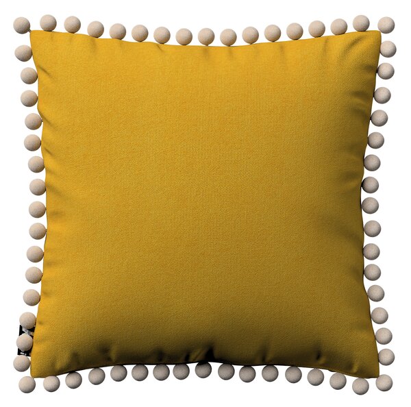 Daisy cushion covers with pom poms