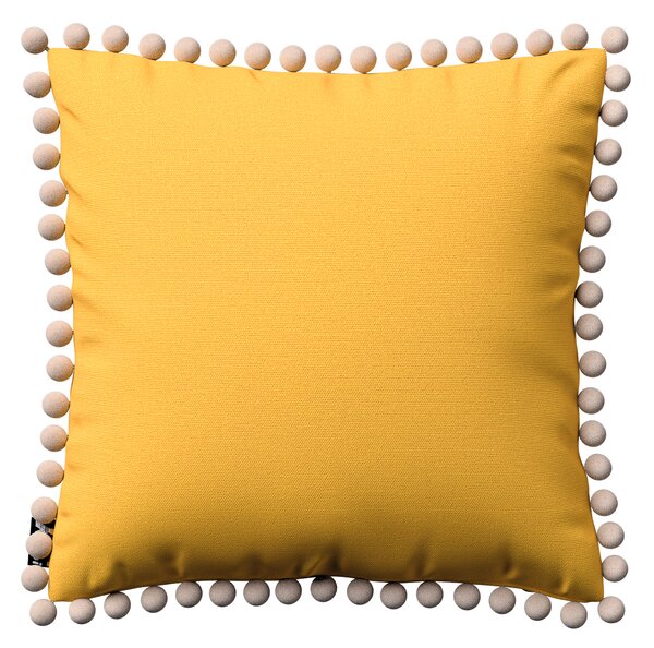 Daisy cushion covers with pom poms