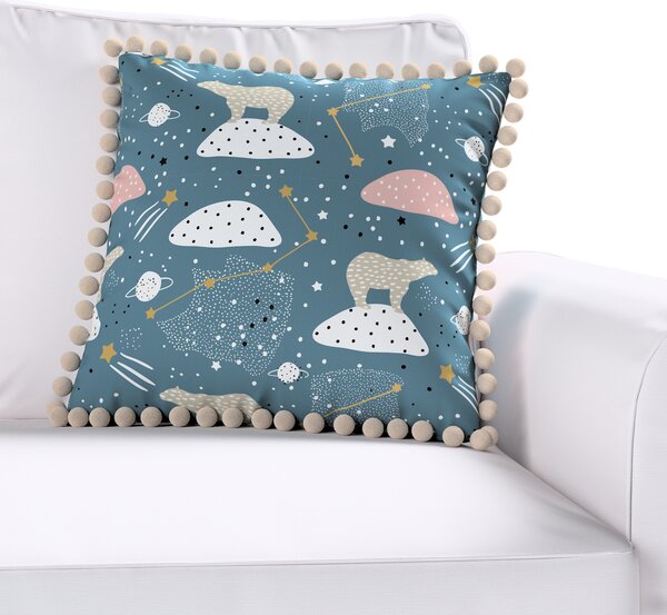 Daisy cushion covers with pom poms