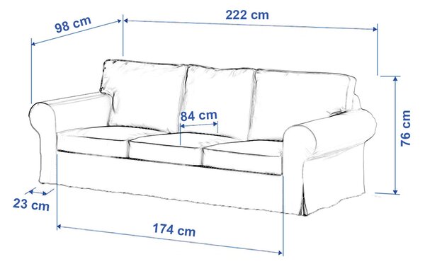 Ektorp 3-seater sofa bed cover with storage for bedding (for model on sale in Ikea 2004-2012)