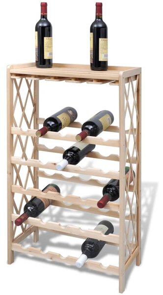 Wine Rack for 25 Bottles Solid Fir Wood