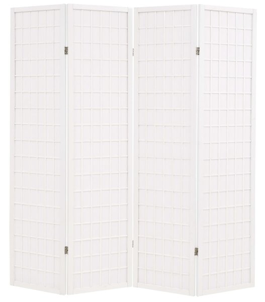 Folding 4-Panel Room Divider Japanese Style 160x170 cm White