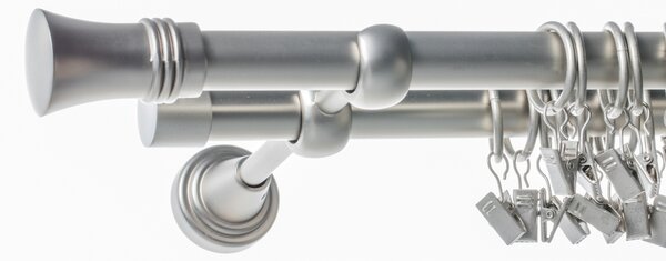 Double curtain rod Alex chrome matt 160 cm