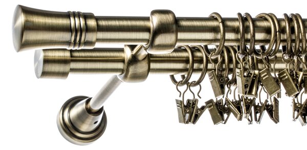 Double curtain rod Alex antique gold 160 cm