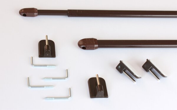 Lower pelmet pole - brown (set of 2)