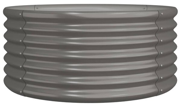 Garden Planter Powder-coated Steel 80x80x36 cm Grey