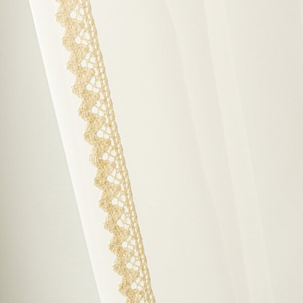 Lily voile net curtains with lace trim - Set of 2