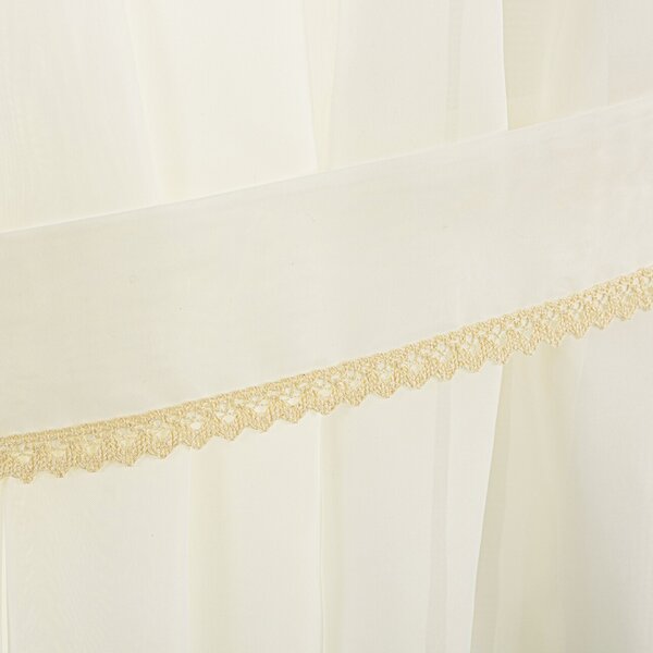 Lily voile net curtains with lace trim - Set of 2