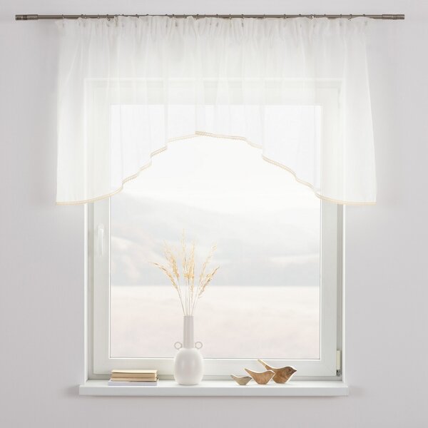 Lily white arched pelmet