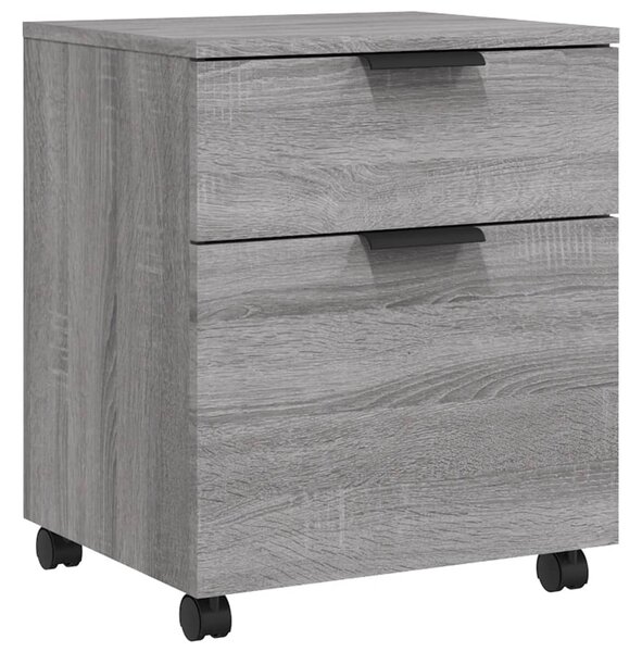 Mobile File Cabinet with Wheels Grey Sonoma 45x38x54 cm Engineered Wood