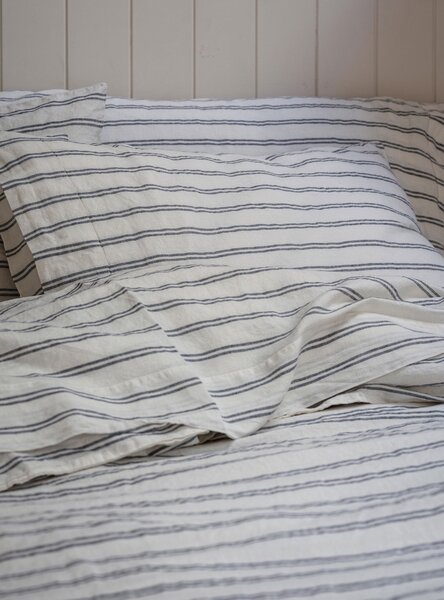 Ivory Kemptown Stripe Linen Blend Pillowcases (Pair) | Square | Piglet in Bed