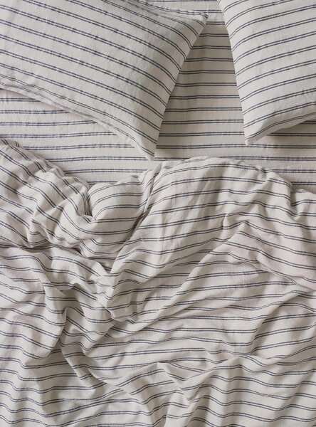 Ivory Kemptown Stripe Linen Blend Duvet Cover | Single | Piglet in Bed