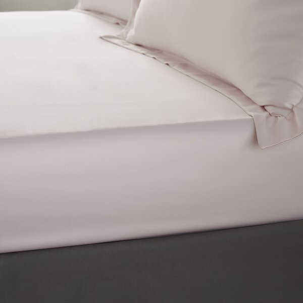 Catherine Lansfield Silky Soft Satin Fitted Sheet Single Blush Pink