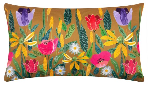 House Of Bloom Celandine Boudoir Outdoor Filled Cushion 30cm x 50cm Saffron