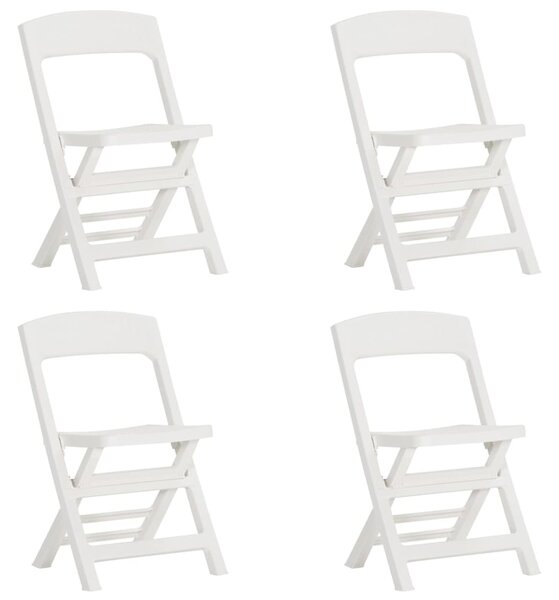 Folding Garden Chairs 4 pcs PP White