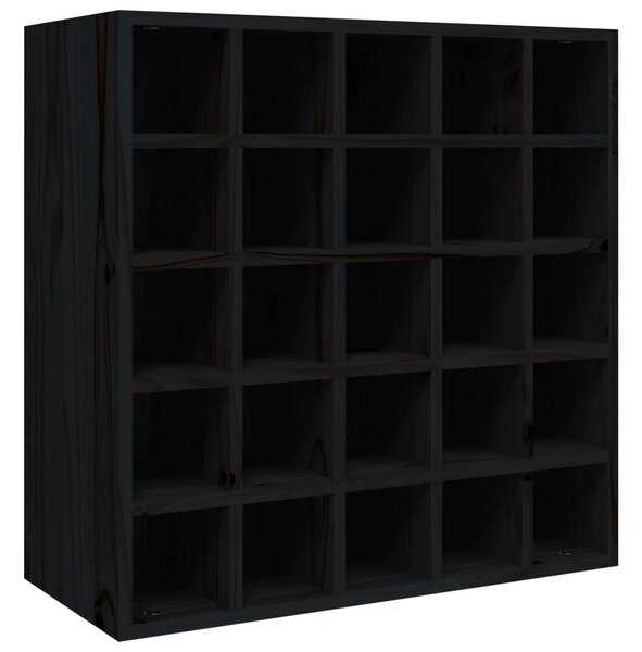 Wine Cabinet Black 56x25x56 cm Solid Wood Pine