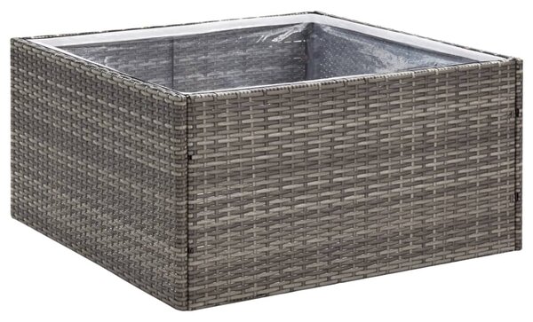 Garden Planter Grey 80x80x40 cm Poly Rattan