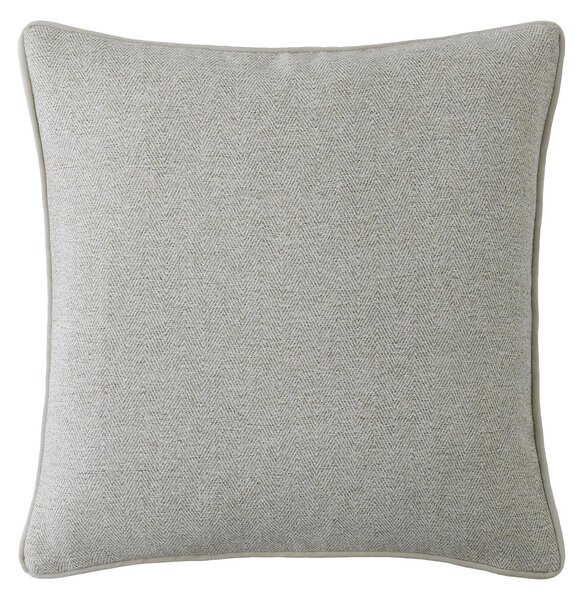 Laura Ashley Milbourne Herringbone 45cmx45cm Filled Cushion Truffle Natural