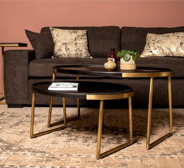 HSM Collection 2 Piece Coffee Table Set Paulson Black