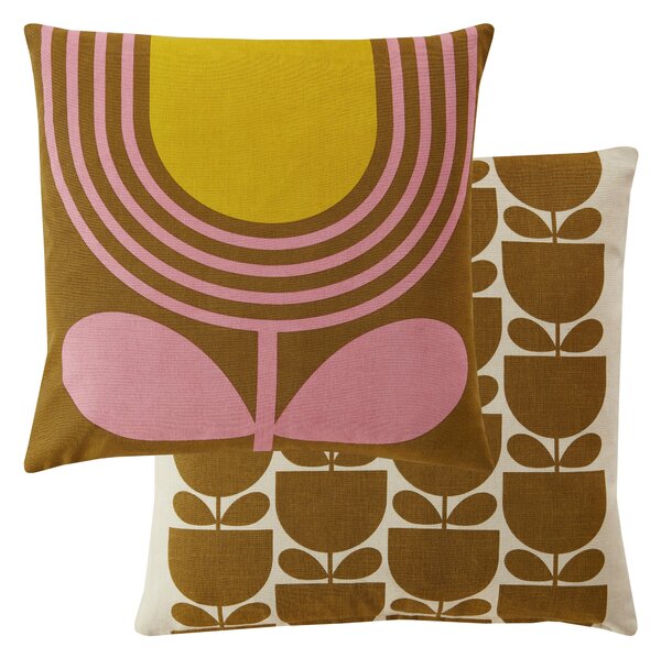 Orla Kiely Striped Tulip 45cm x 45cm Filled Cushion Pink Ochre