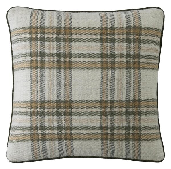 Laura Ashley Padbury Check 45cm x 45cm Filled Cushion Olive