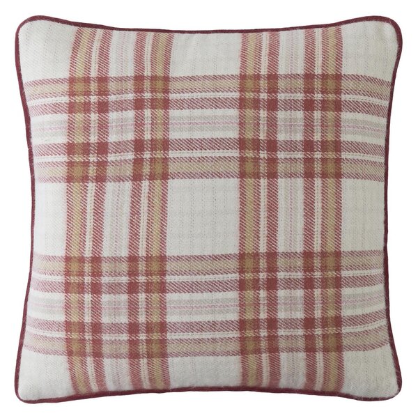 Laura Ashley Padbury Check 45cm x 45cm Filled Cushion Russet